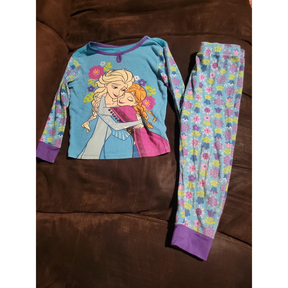Disney store frozen elsa anna floral pajamas‎ size 4